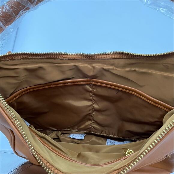 Fawn Design Faux Leather The Slouch Tote Bag with Dust Bag in Matte Brown - Picture 4 of 9